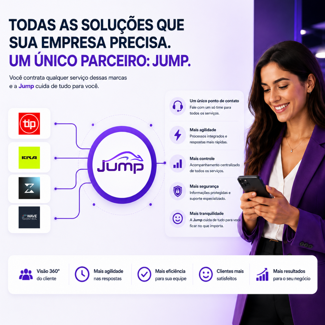 Todas as soluções que sua empresa precisa, um único parceiro: Jump — hub conectando TIP, ERA e demais marcas do ecossistema Wave.